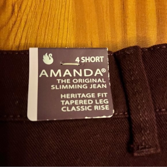 NEW Gloria Vanderbilt Amanda maroon jeans 4 - Picture 2 of 3